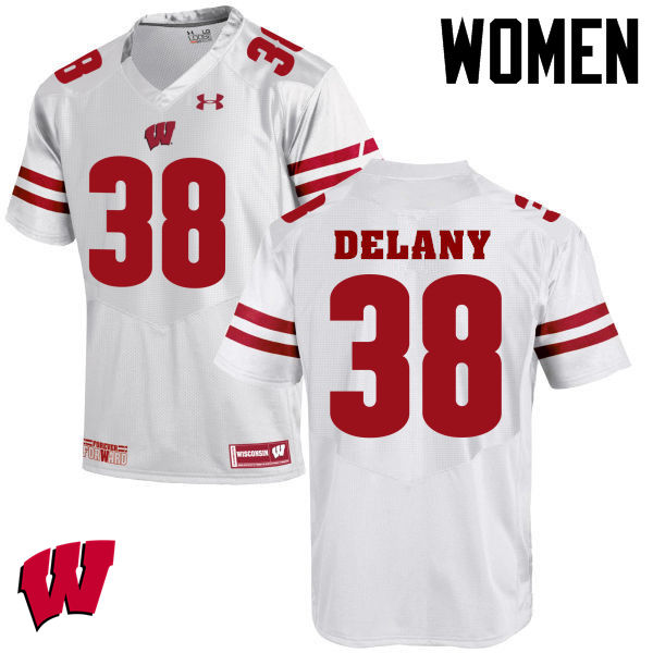 Wisconsin Badgers Women's #38 Sam DeLany NCAA Under Armour Authentic White College Stitched Football Jersey UZ40A54PT